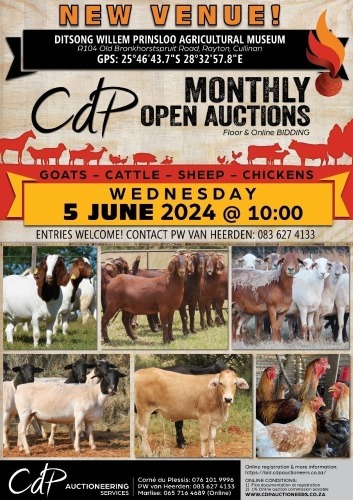 CDP OPEN COMMERCIAL AUCTION DITSONG WILLEM PRINSLOO AGRICULTURAL MUSEUM