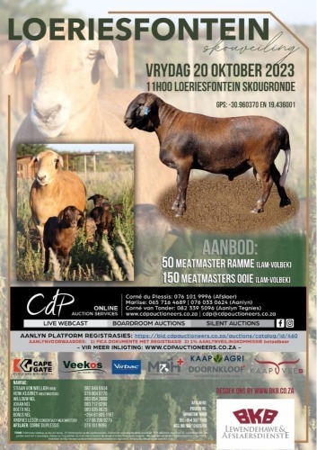 COLLEN BOERDERY 4TH MEATMASTER PRODUCTION AUCTION