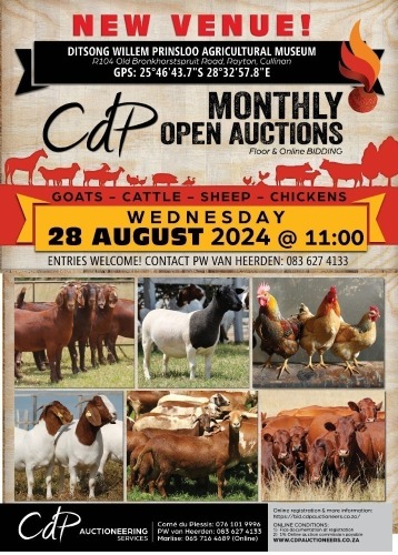 CDP OPEN COMMERCIAL AUCTION - DITSONG WILLEM PRINSLOO AGRICULTURAL MUSEUM