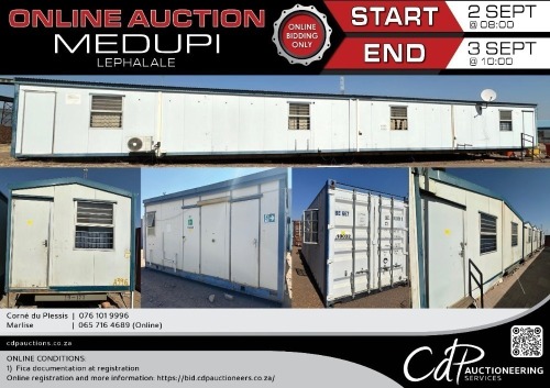 MEDUPI ONLINE TIMED AUCTION - LEPHALALE - 10% Buyers Commission + VAT applicable.