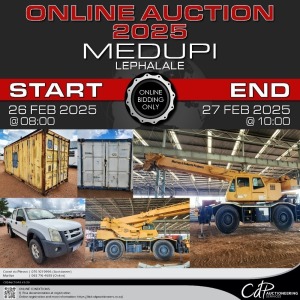 MEDUPI ONLINE TIMED AUCTION - LEPHALALE - 10% Buyers Commission + VAT applicable.