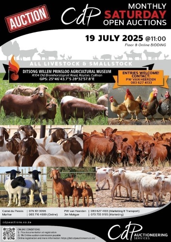 CDP OPEN COMMERCIAL AUCTION - DITSONG WILLEM PRINSLOO AGRICULTURAL MUSEUM