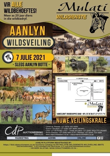 MULATI WILDDIENSTE  - WILDVEILING - SLEGS AANLYN