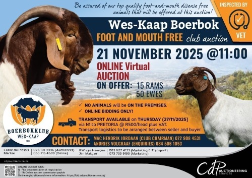 WES-KAAP BOERBOK KLUBVEILING