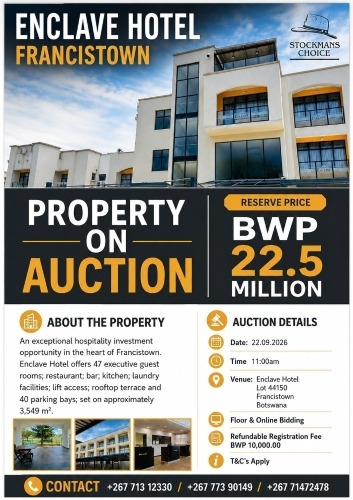 ENCLAVE HOTEL, FRANCISTOWN - PROPERTY ON AUCTION (BOTSWANA)