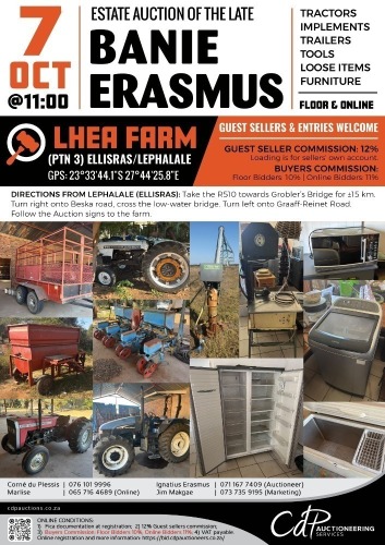 ESTATE AUCTION OF THE LATE BANIE ERASMUS