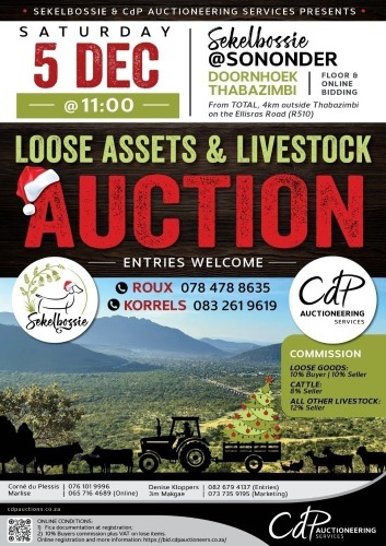 SEKELBOSSIE LOOSE ASSETS & LIVESTOCK AUCTION THABAZIMBI
