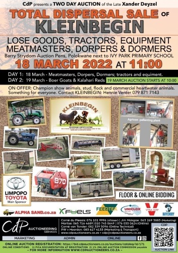 Late XANDER DEYSEL TOTAL DISPERSAL SALE BRIC A BRAC AND SHEEP