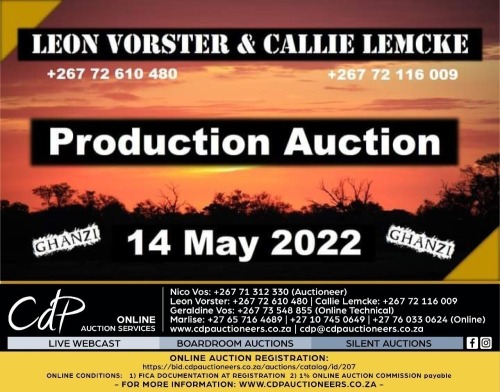 LEON VORSTER & CALLIE LEMCKE - PRODUCTION  AUCTION - GHANZI, BOTSWANA