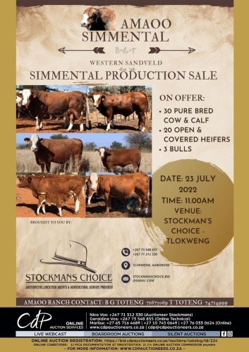 SIMMENTAL PRODUCTION SALE- TLOKWENG, BOTSWANA