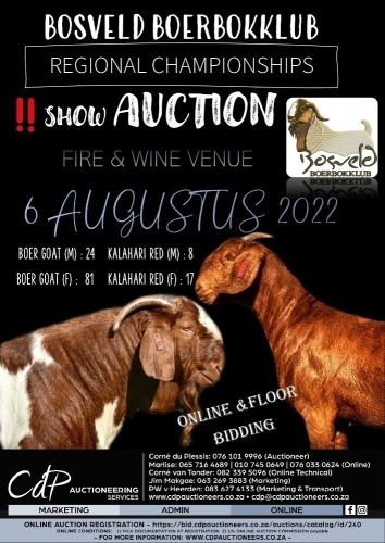 BOSVELD BOER GOAT KLUB AUCTION