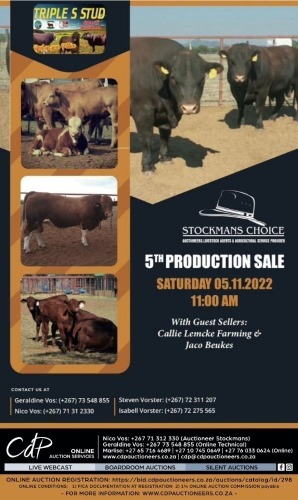 TRIPLE S STUD 5TH PRODUCTION SALE,GABORONE - BOTSWANA 