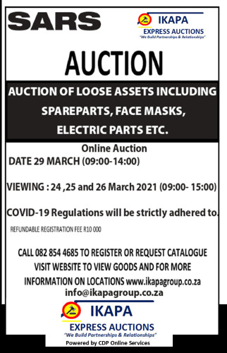 SARS CUST0MS(Gauteng) - IKAPA Express Auctions(Powered By CDP Online)