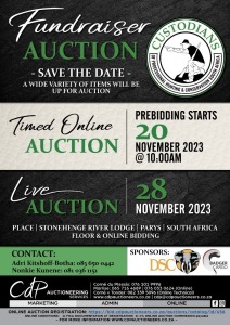 CUSTODIANS FUNDRAISER AUCTION - PREBIDDING STARTS 20 NOVEMBER @ 10:00