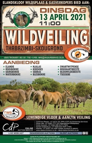ELANDSKLOOF WILDPLAAS WILDVEILING