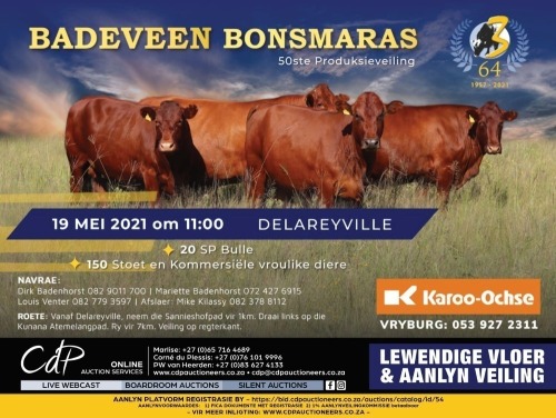 BADEVEEN BONSMARA 50STE PRODUKSIEVEILING