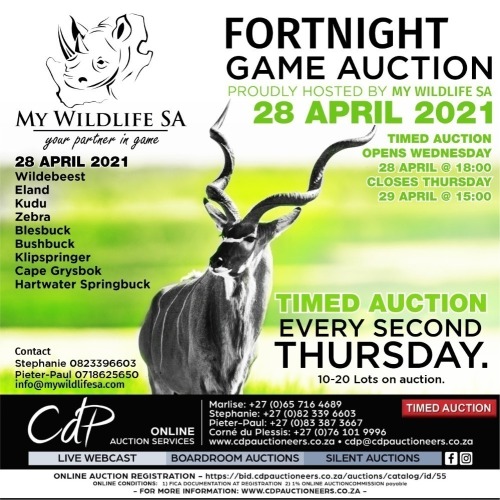 MY WILDLIFE SA  - FORTHNIGHT TIMED GAME AUCTION