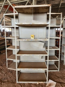 5 - ITEMS Shelf steel white ,92m Long x ,46m wide x 2m high