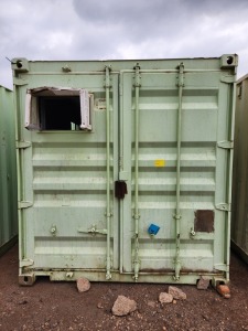 1 - ITEM Container Storage 12M Empty, 1 side door fitted,one broken Panel on the inside,Condition Fair