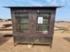 2 - ITEMS Cage steel 2.4m long x .64m wide x 2m high.Roof covered with flat sheeting. - 2