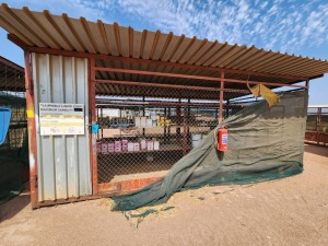 2 - ITEMS Cage steel 6m long x 3m wide x 2.5m high.Roof covered with IBR sheeting.