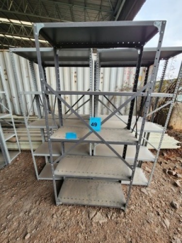 5 - ITEMS Shelf steel grey .9m Long x .4m wide x 1.9m high