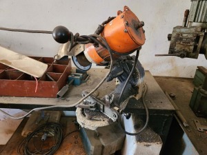 Workbench with Drill Press and Stihl USG Grinder