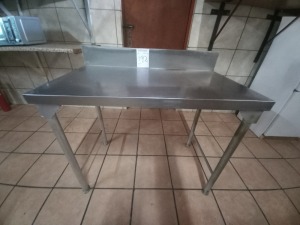 Small Stainless steel Table with Backsplash