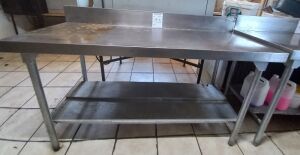 Stainless steel Table with Backsplash