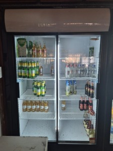 Double Sliding Door Beverage Cooler - working