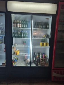 Double Sliding Door Beverage Cooler - working