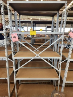 2 - ITEMS Shelf steel grey .92m Long x .38m wide x 2m high