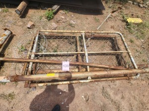 3 - ITEMS Gate Steel 1.8m long x 1m high covered with fence wire