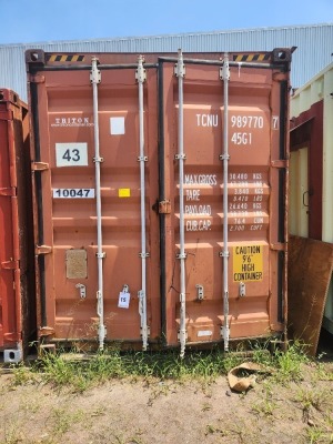 1 - ITEM 12m shipping container - with contents
Unique no: 12304
TCNU 9897707