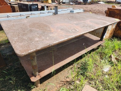 1 - ITEM Steel work bench
2.4m (L) x 1.1m (W) x 900mm (H)