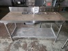 1 X Stainless Steel Prep Table