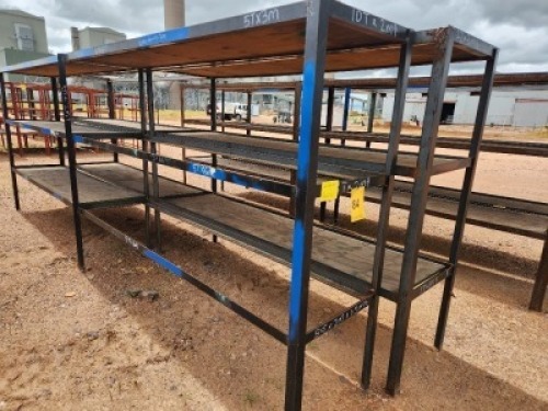 2 - ITEMS Steel shelf
4.8m (L) x 600mm (W) x 1.8m (H)