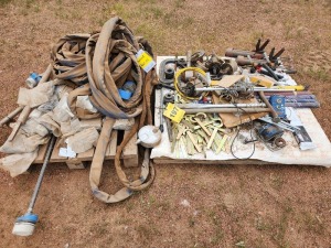 1 - ITEM Fire hydrant hose, welding cables & steel name plates (Pallet)