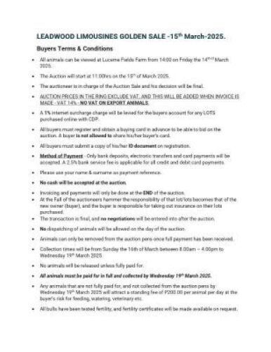 TERMS AND CONDITIONS