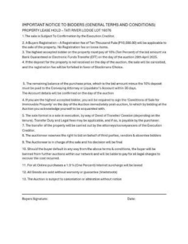 TERMS AND CONDITIONS