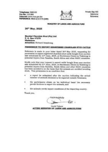 SPECIAL CONDITIONS REGARDING EXPORT