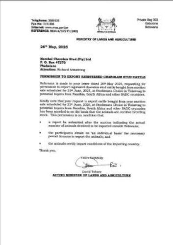 SPECIAL CONDITIONS REGARDING EXPORT