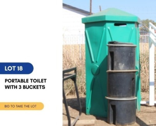 1 X PORTABLE TOILET WITH 3 BUCKETS SARINE CONSTRUCTION