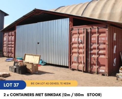 1 X 2 X CONTAINERS MET SINKDAK (12M / 150M STOOR) SARINE CONSTRUCTION