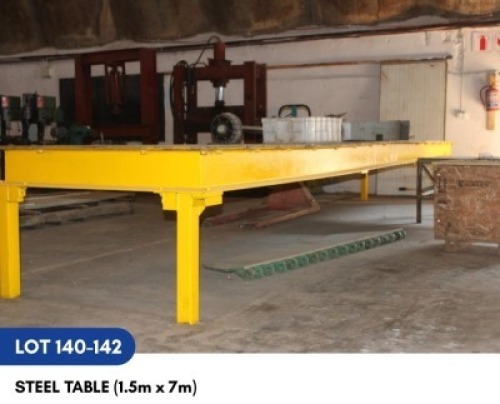 1 X STEEL TABLE (1.5M X 7M) SARINE CONSTRUCTION