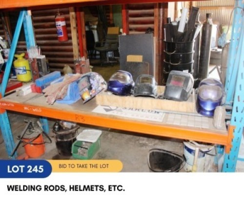 1 X WELDING RODS, HELMETS ETC. SARINE CONSTRUCTION