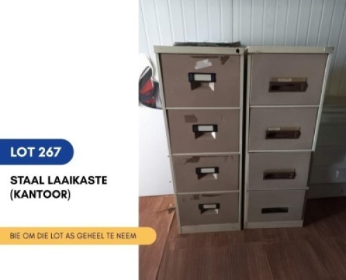 1 X STAAL LAAIKASTE (KANTOOR) SARINE CONSTRUCTION
