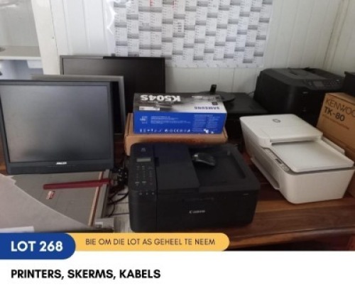 1 X PRINTERS, SKERMS, KABELS SARINE CONSTRUCTION