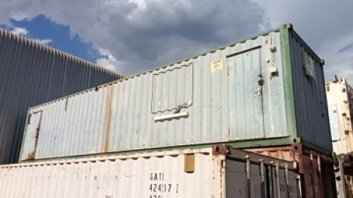 1 x 12m storage container modified containing waste and rubbish