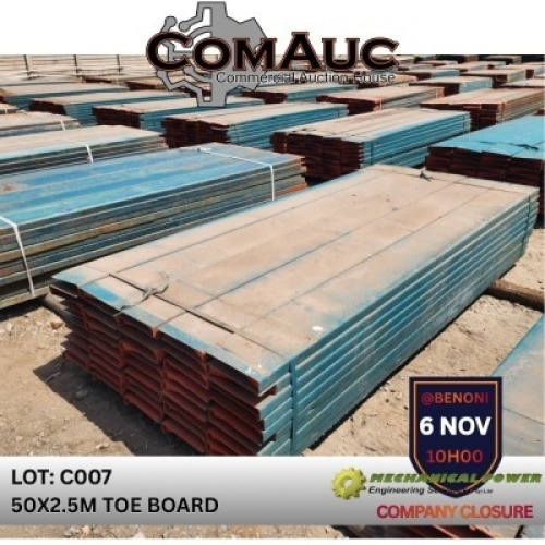 50 X 2.5M TOE BOARD (Pay per Lot)